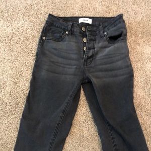 JBD black high waisted button fly jeans